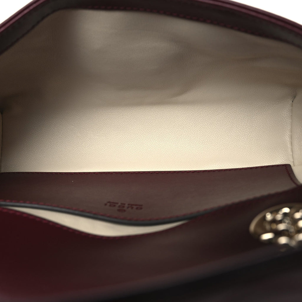Calfskin Matelasse Small GG Marmont Shoulder Bag Rosso Ancora