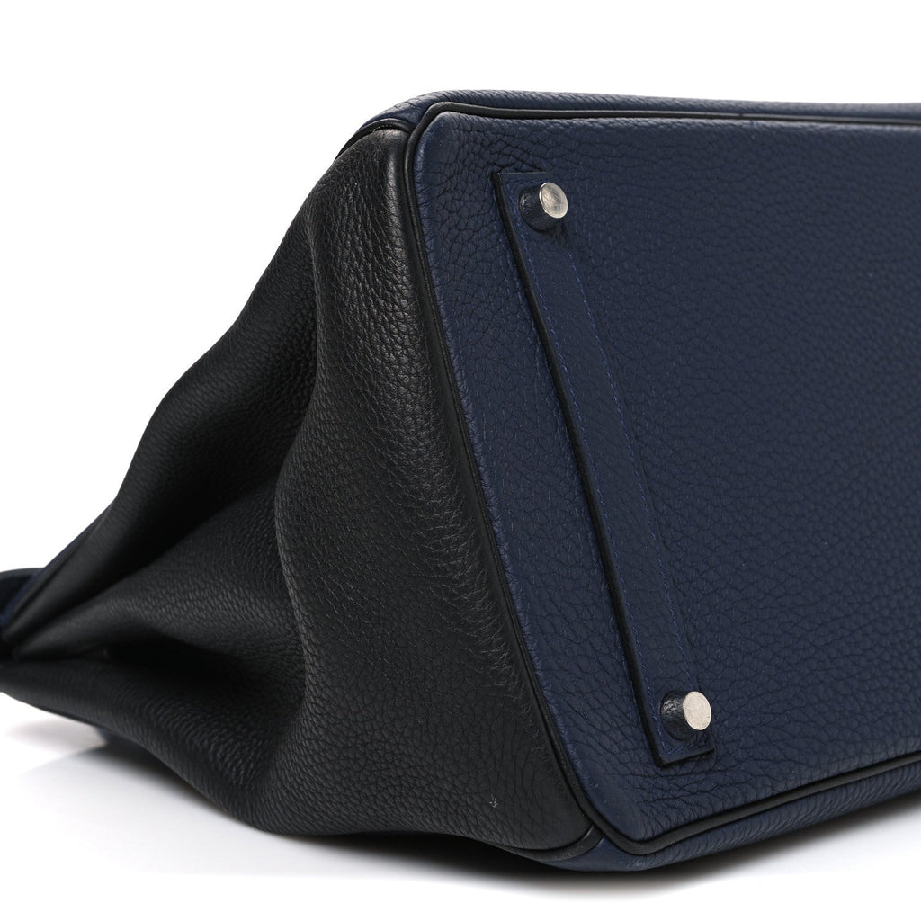 Togo Bi-Color Horseshoe Birkin 35 Bleu Nuit Black