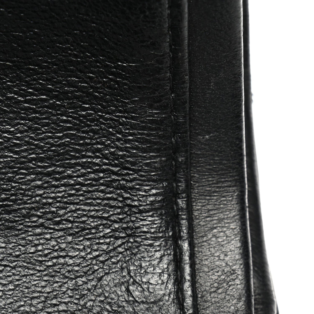 Patent Quilted Medium Double Flap Black