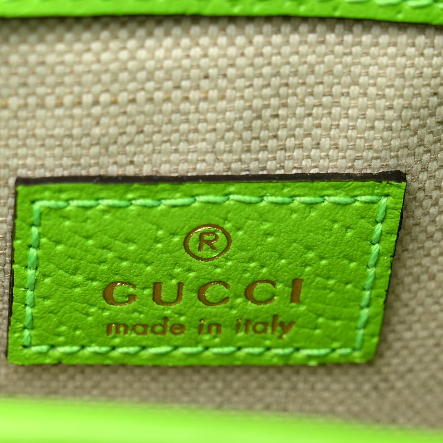 GG Supreme Monogram Web Small Ophidia Belt Bag Beige Ebony Electric Green