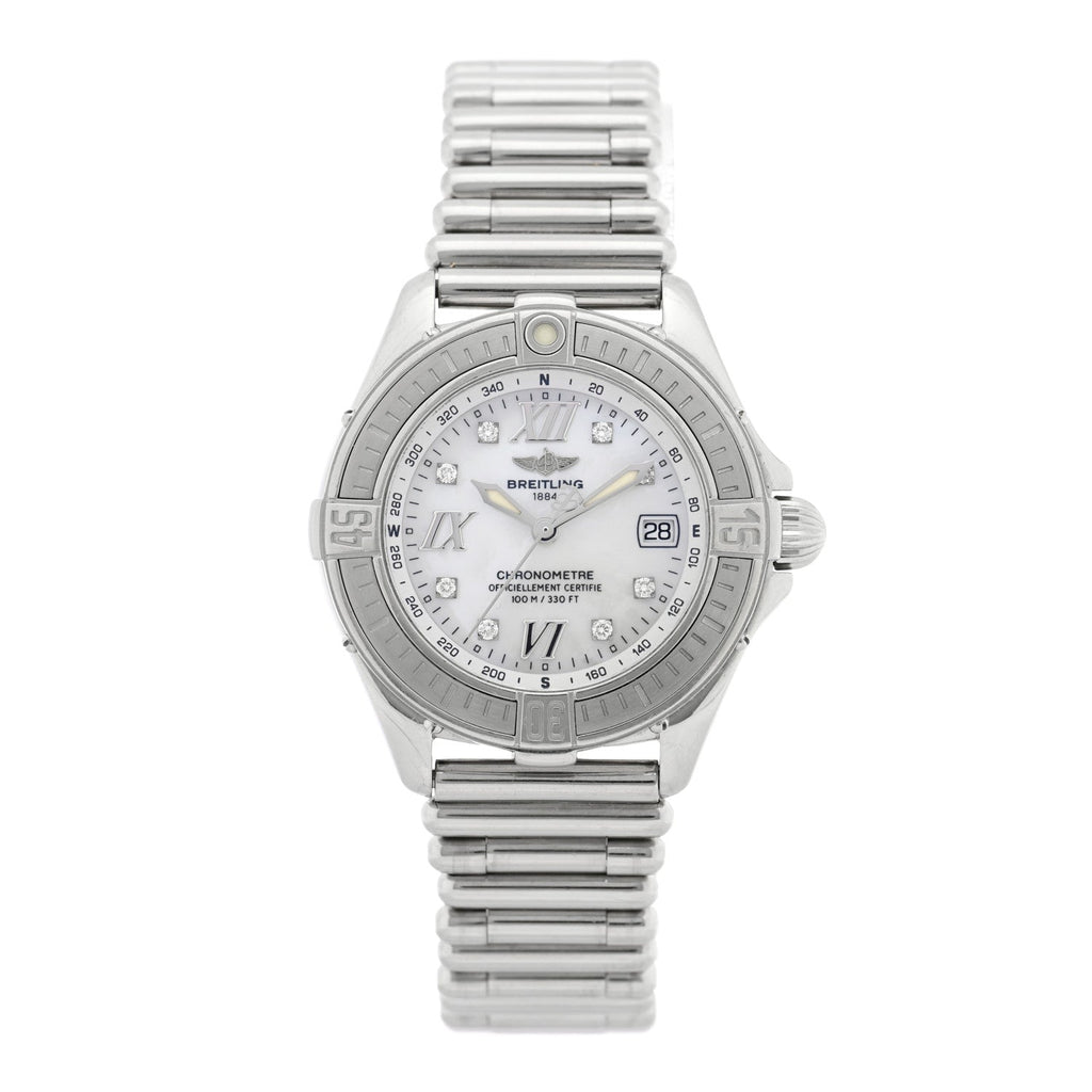 Stainless Steel Diamond Mother of Pearl 32mm Lady Cockpit Quartz Watch A71365