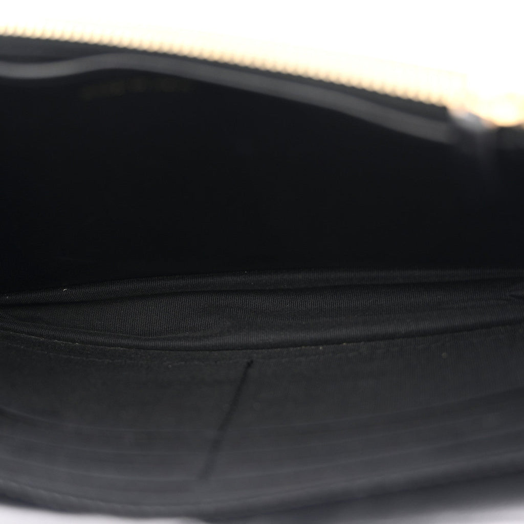 Lambskin Quilted Golden Class Wallet on Chain WOC Black