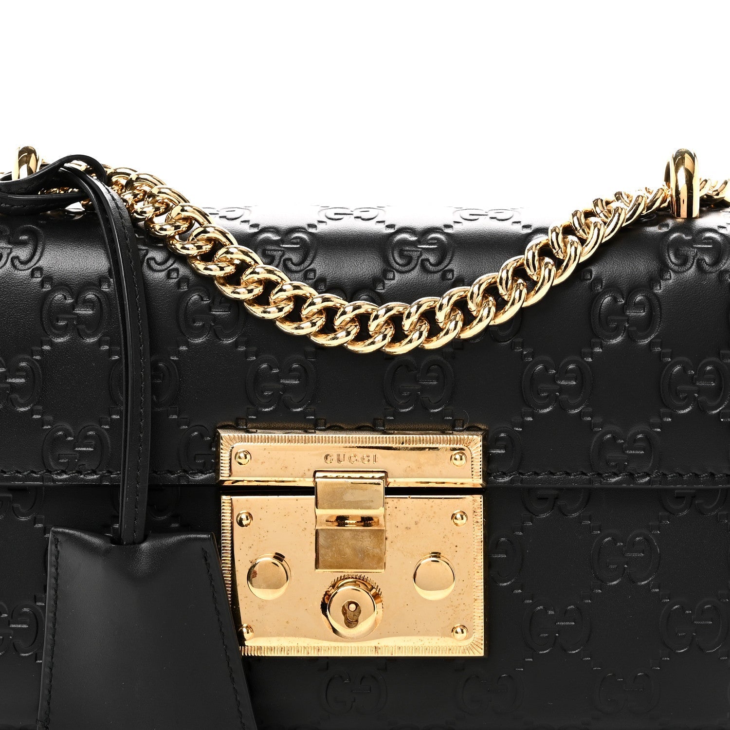 Guccissima Small Padlock Shoulder Bag Black
