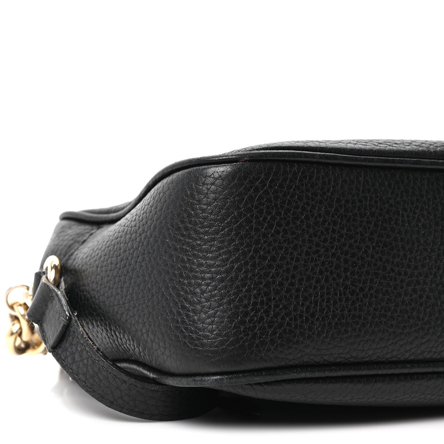 Pebbled Calfskin Small Soho Disco Bag Black