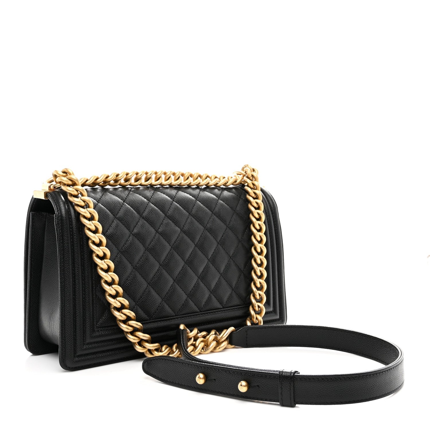 Caviar Quilted Medium Boy Flap Black