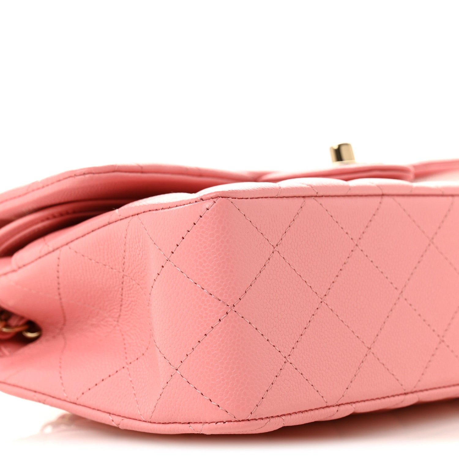 Caviar Quilted Small Double Flap Light Pink