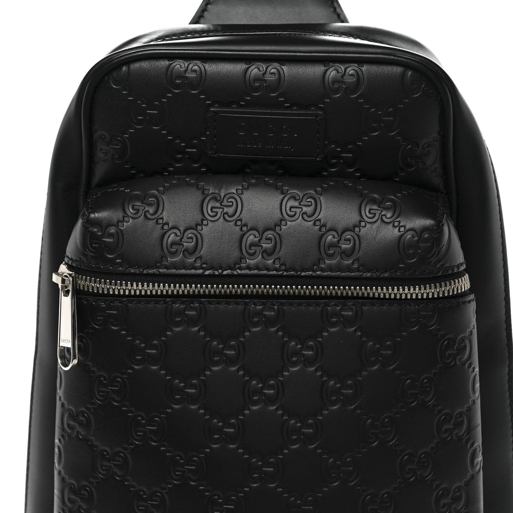 Guccissima Sling Backpack Black