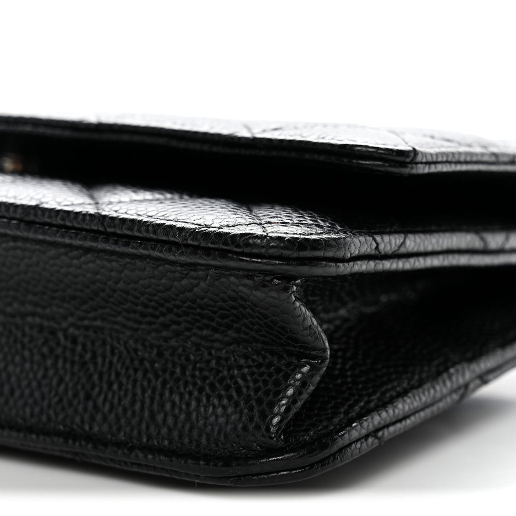 Caviar Quilted Wallet On Chain WOC Black
