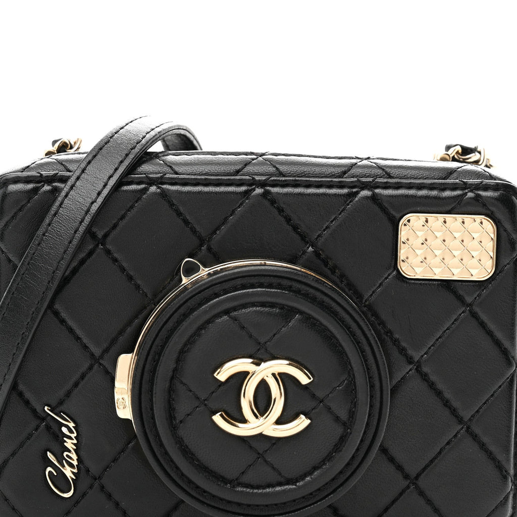 Lambskin Quilted Coco Click Bag Black
