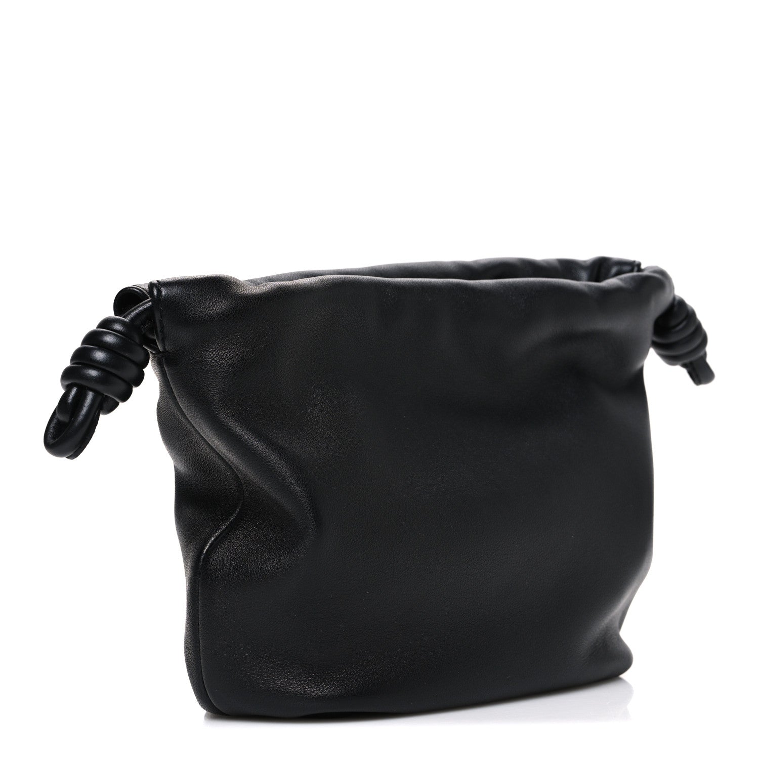 Mellow Nappa Donut Chain Mini Flamenco Knot Clutch Black