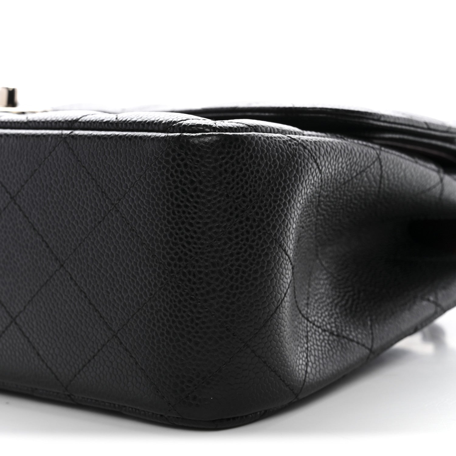 Caviar Quilted Jumbo Double Flap Black