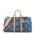 Denim Monogram New LV Remix Keepall Bandouliere 45 Blue