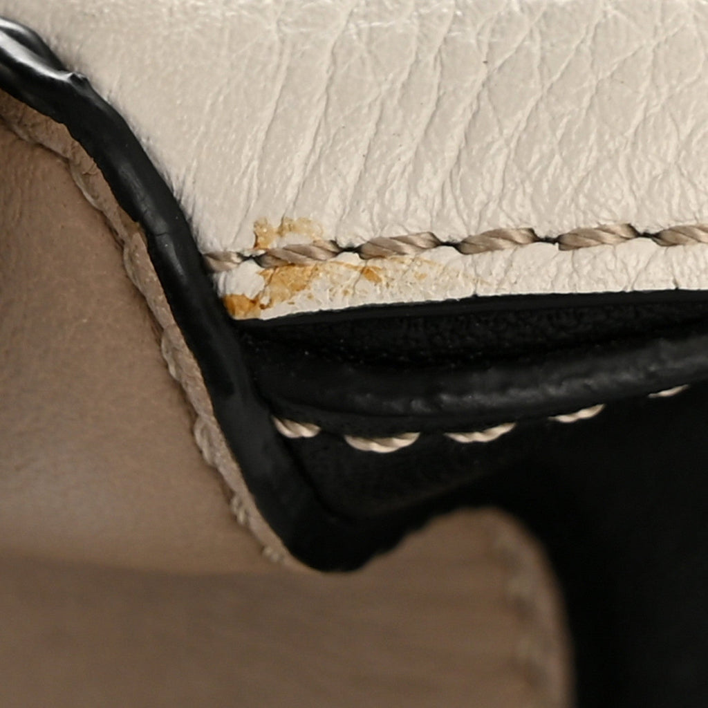 Calfskin Small Puzzle Bag Sand Soft White Black