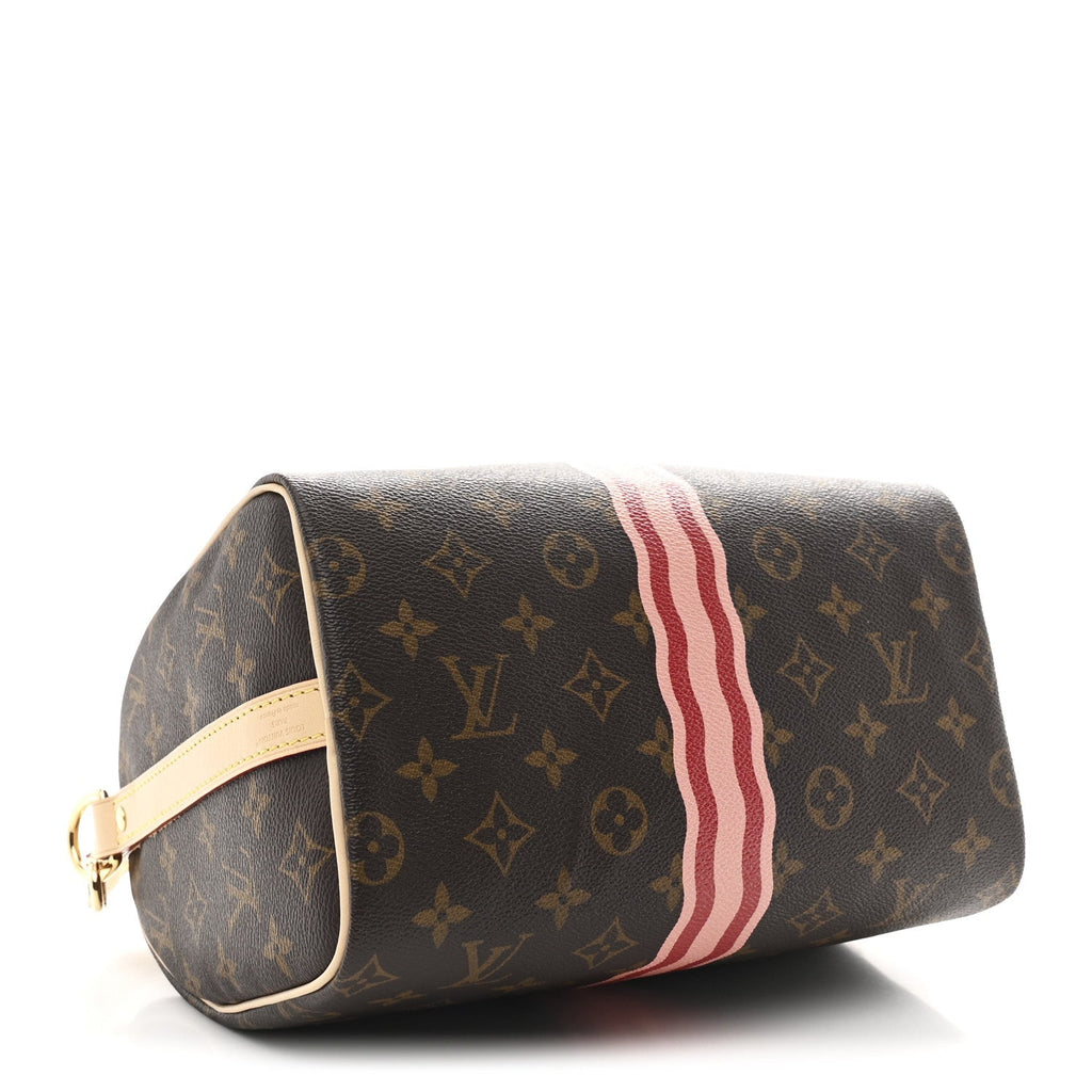 Mon Monogram Speedy Bandouliere 25 Light Pink Sari Red