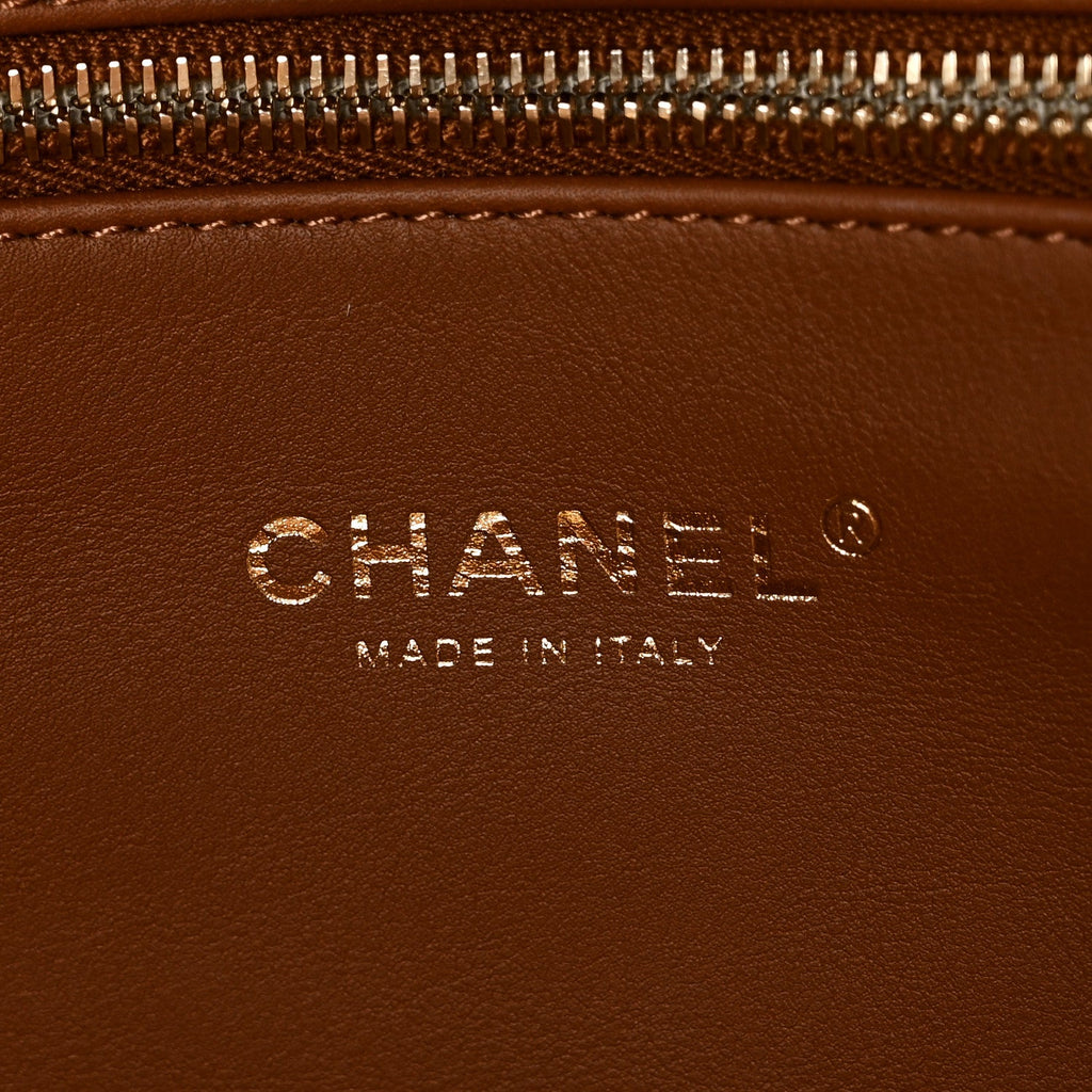 Lambskin Shearling Medium Deauville Tote Brown