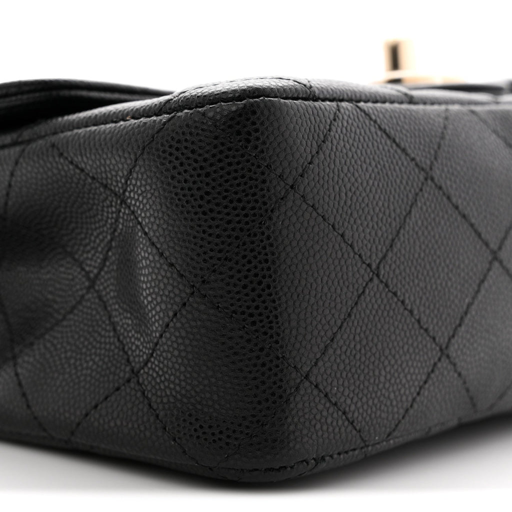Caviar Quilted Mini Rectangular Flap Black
