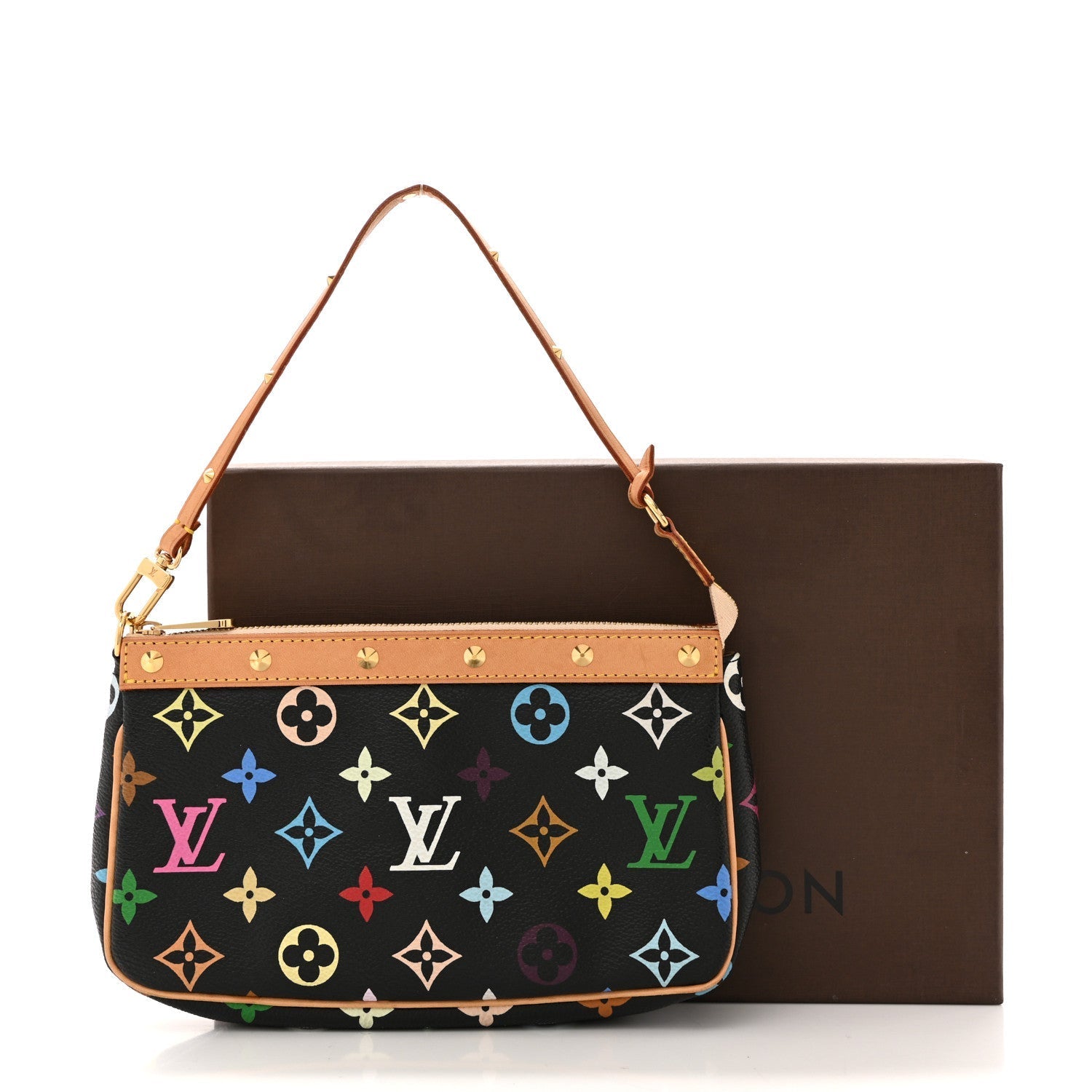 Monogram Multicolor Pochette Accessories Black