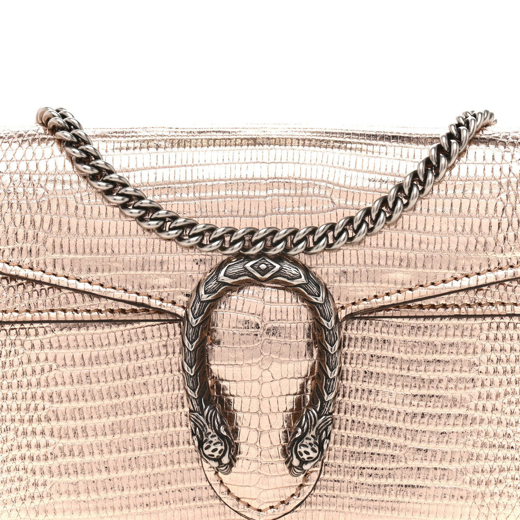 Metallic Lizard Super Mini Dionysus Bag Rame
