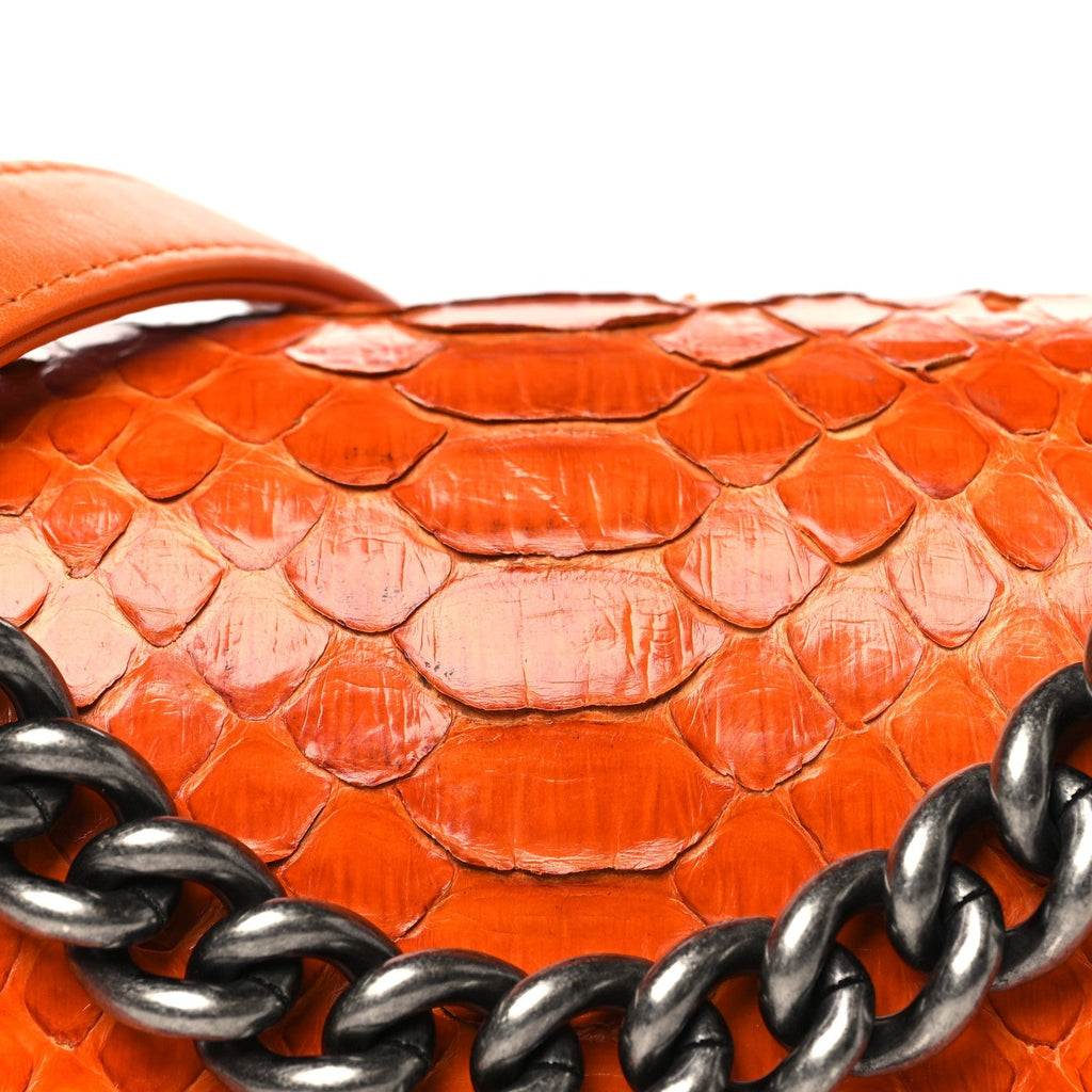 Snakeskin Small Boy Flap Orange