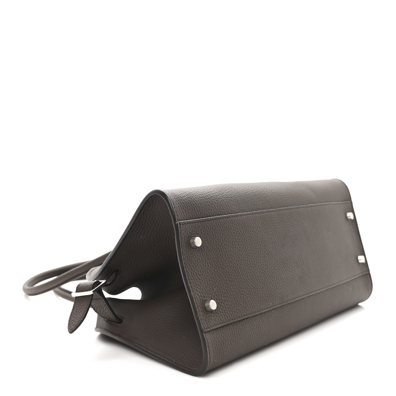 Matte Grained Calfskin Margaux Shoulder 12 Deep Brown