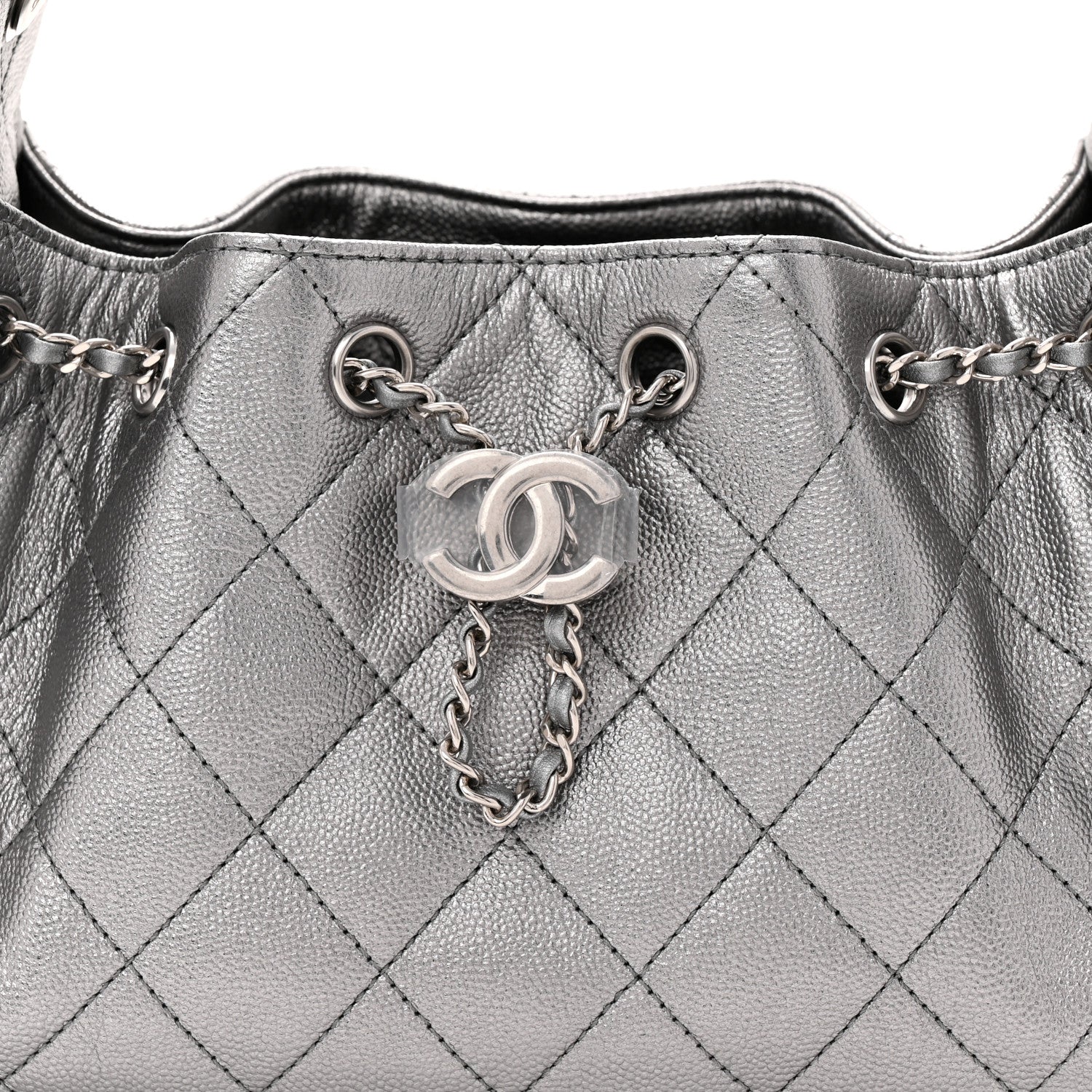 Metallic Caviar Quilted Mini Chanel 25 Handbag Anthracite
