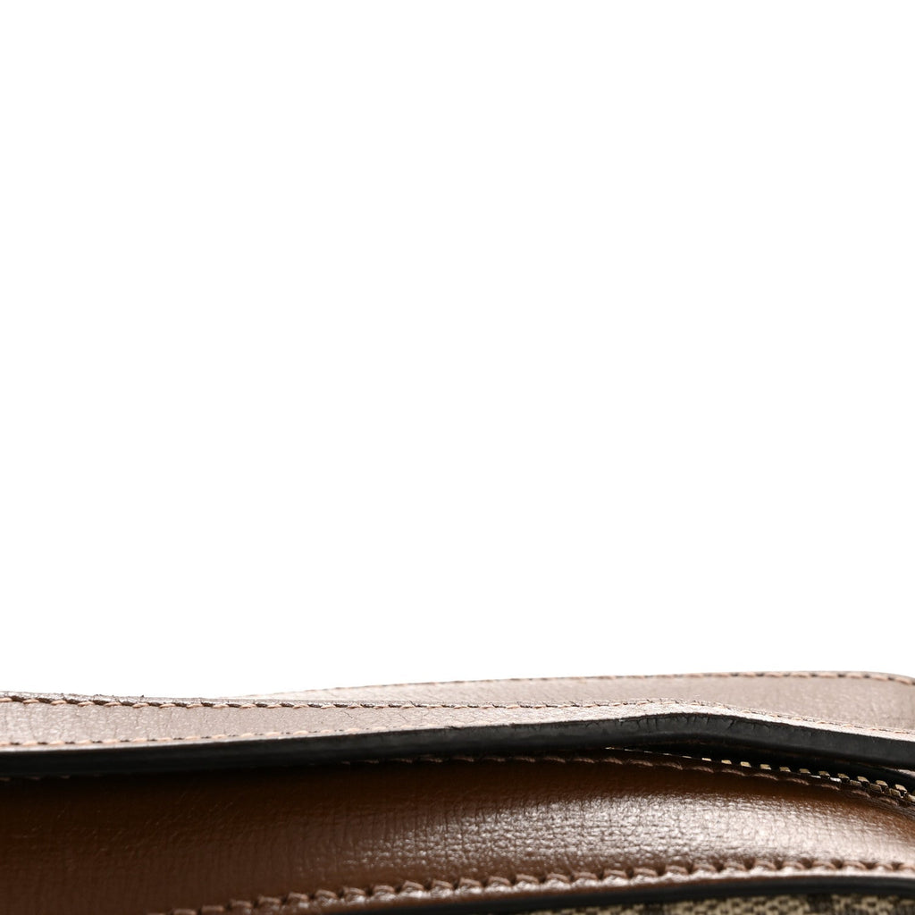 GG Supreme Monogram Small Horsebit 1955 Shoulder Bag Beige Brown Sugar
