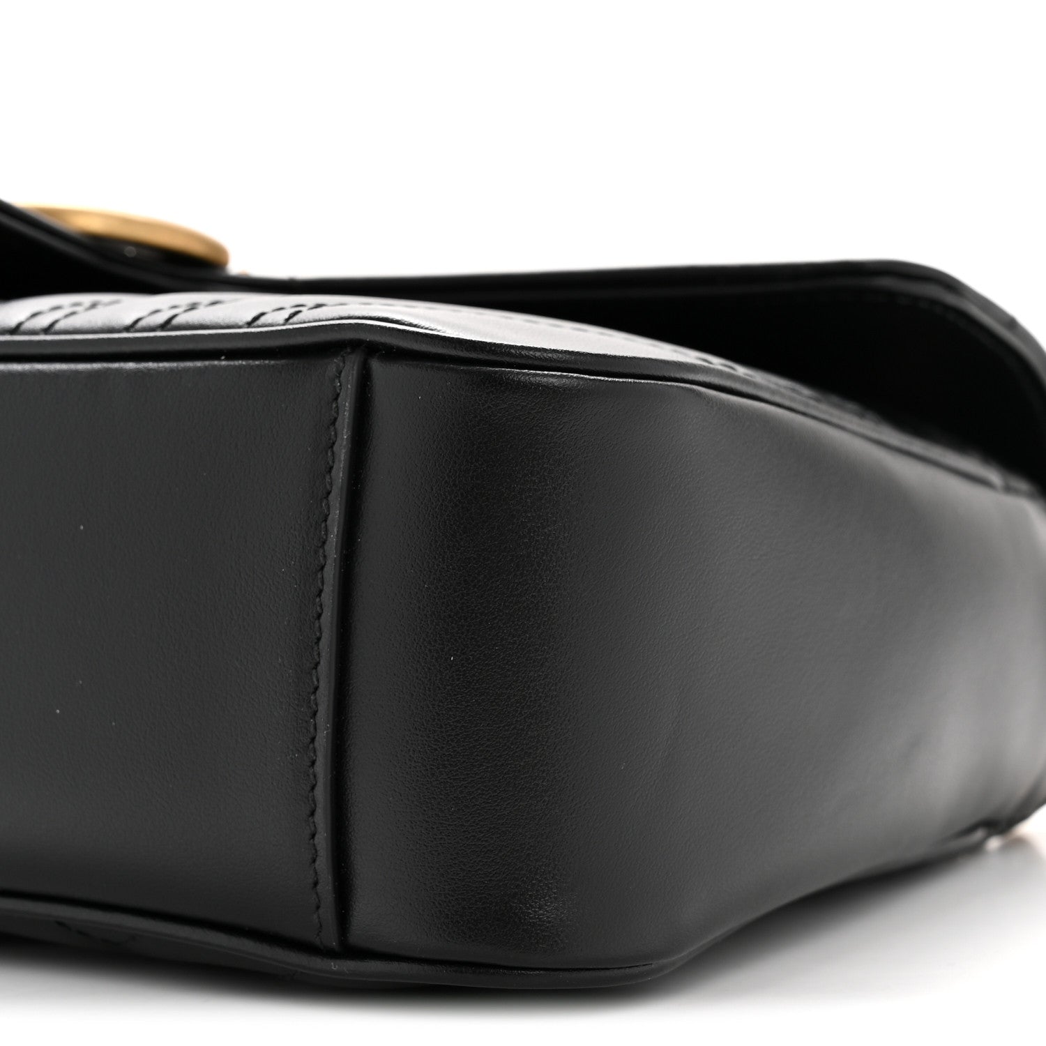 Calfskin Matelasse Small GG Marmont Shoulder Bag Black