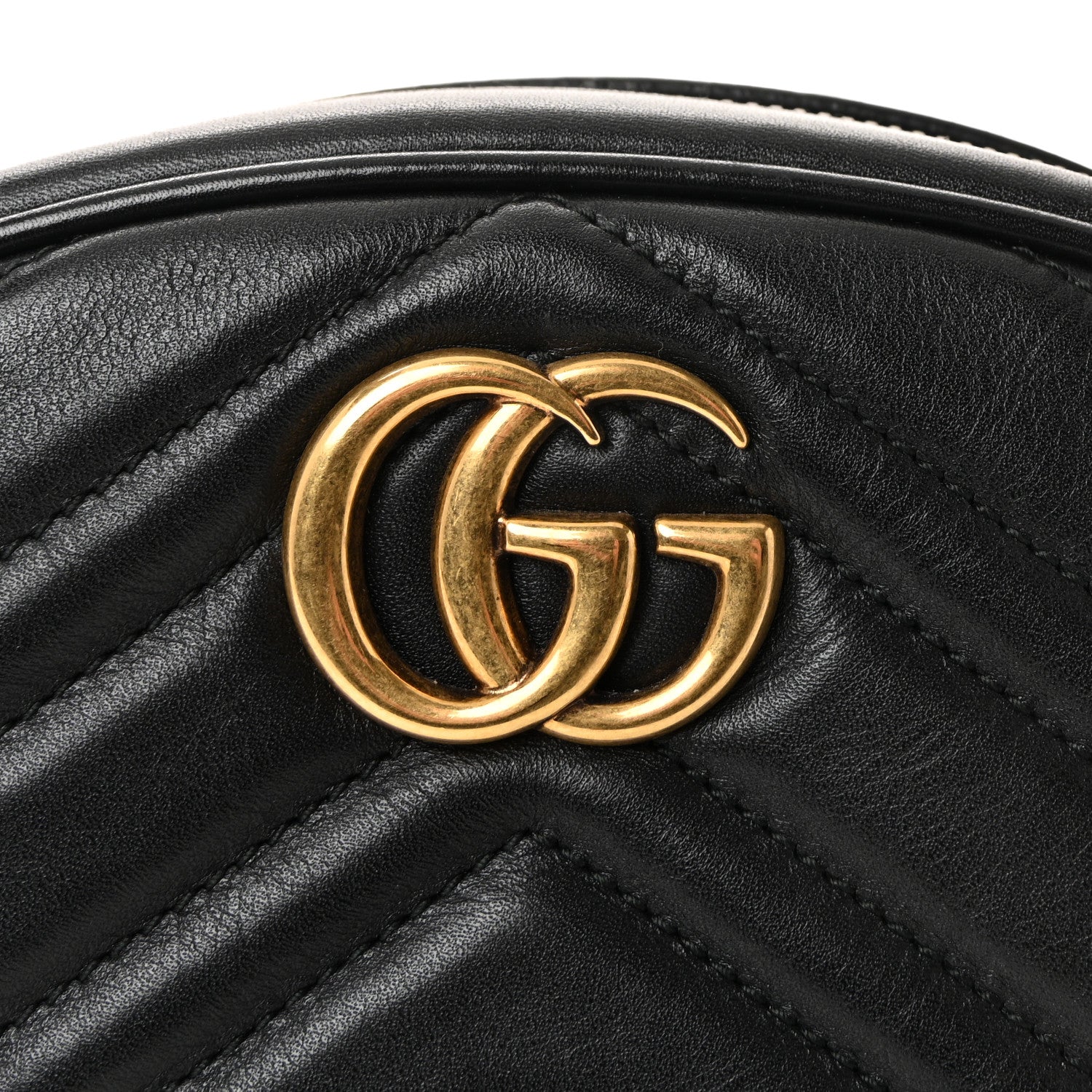 Calfskin Matelasse GG Marmont Belt Bag 85 34 Black