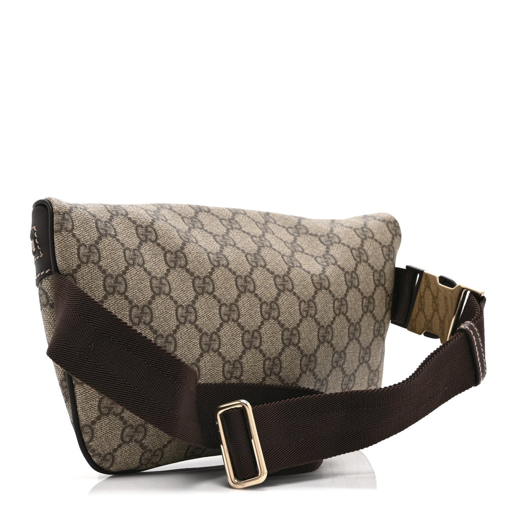 GG Supreme Monogram Belt Bag Dark Brown