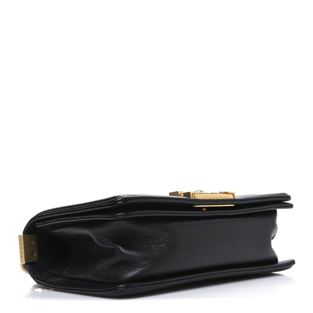 Caviar Quilted Small Boy Flap Black