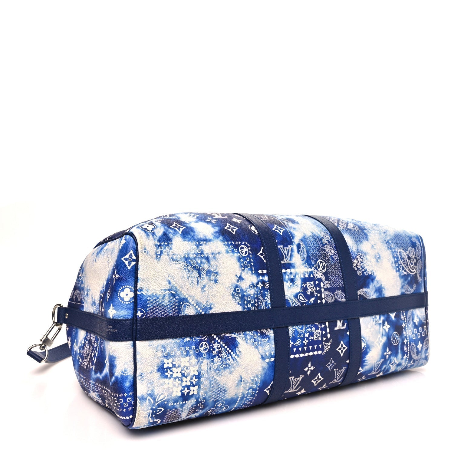 Cowhide Monogram Bandana Keepall Bandouliere 50 Blue