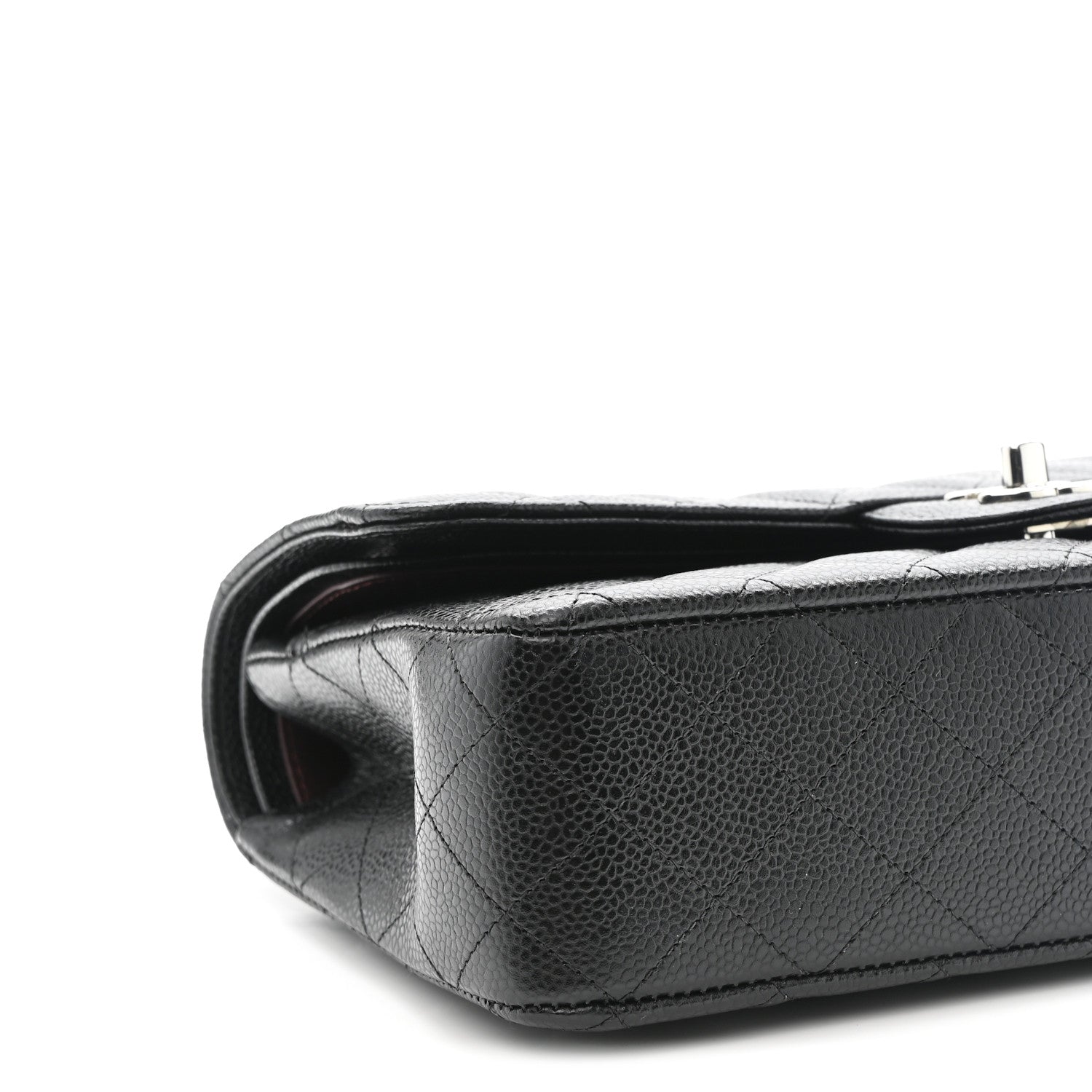 Caviar Quilted Medium Double Flap Black