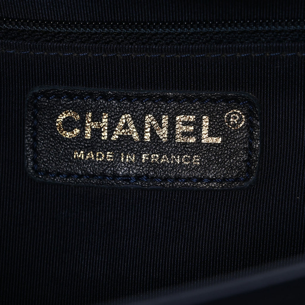 Lambskin Quilted New Medium Boy Flap Dark Navy Blue