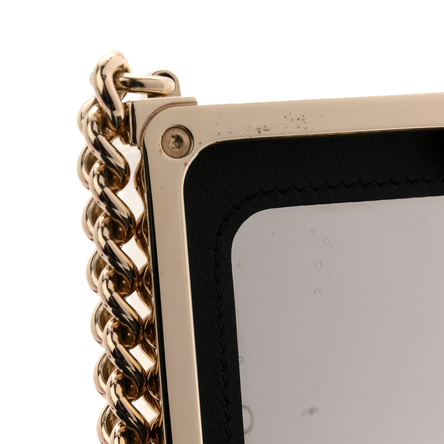 Patent Calfskin Boy Minaudiere Black