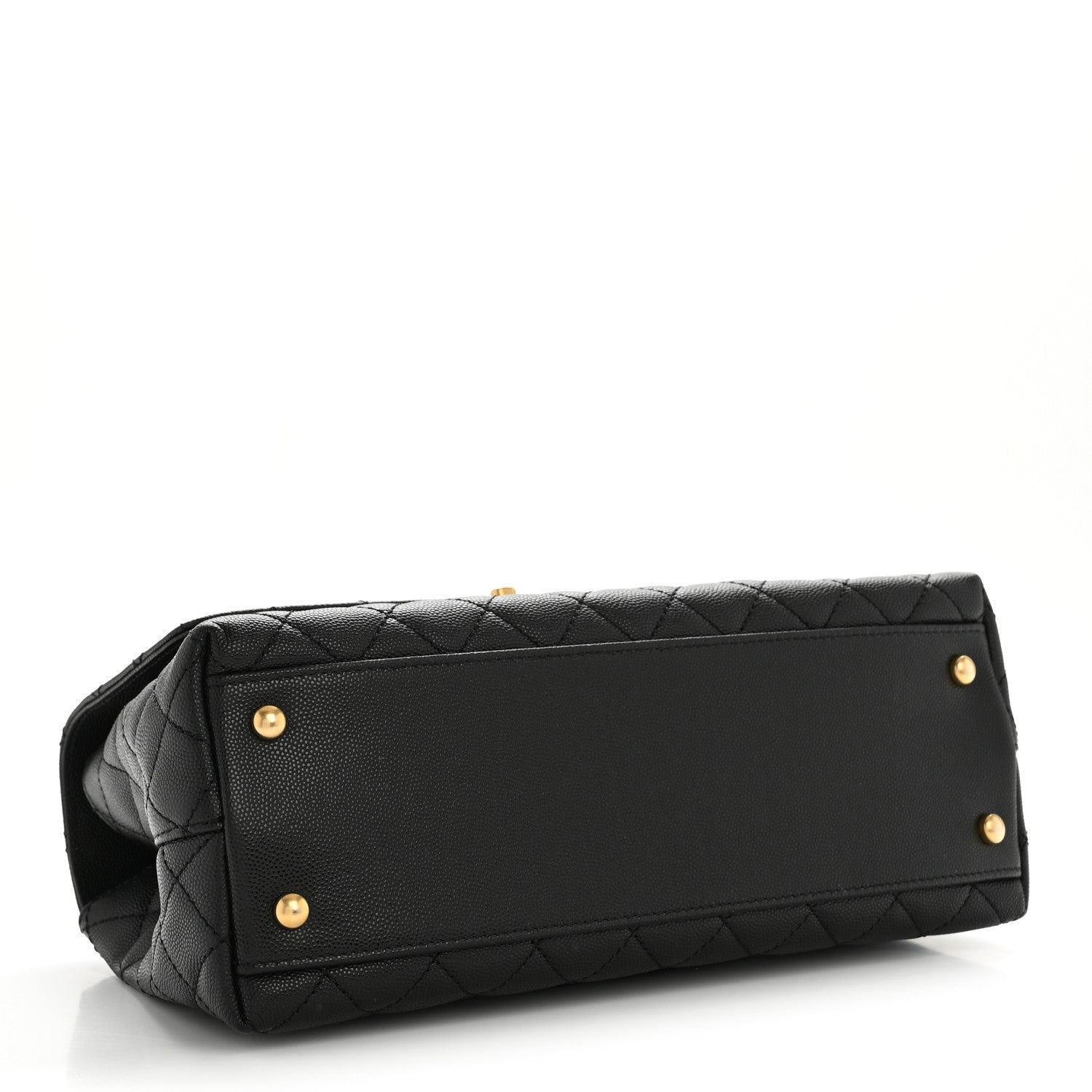 Caviar Quilted Small Coco Chain Handle Flap Black