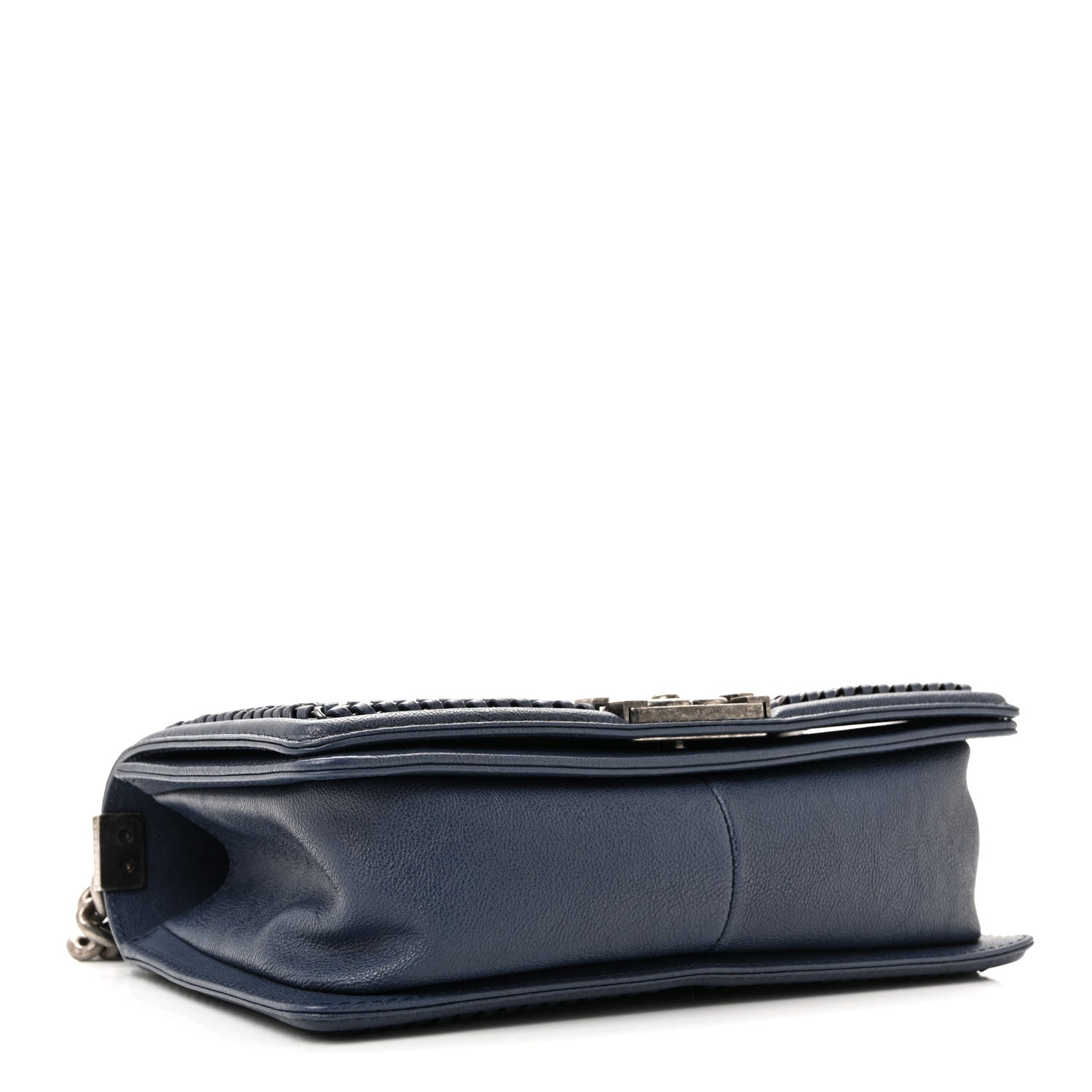 Lambskin Quilted Medium Top Handle Boy Flap Blue