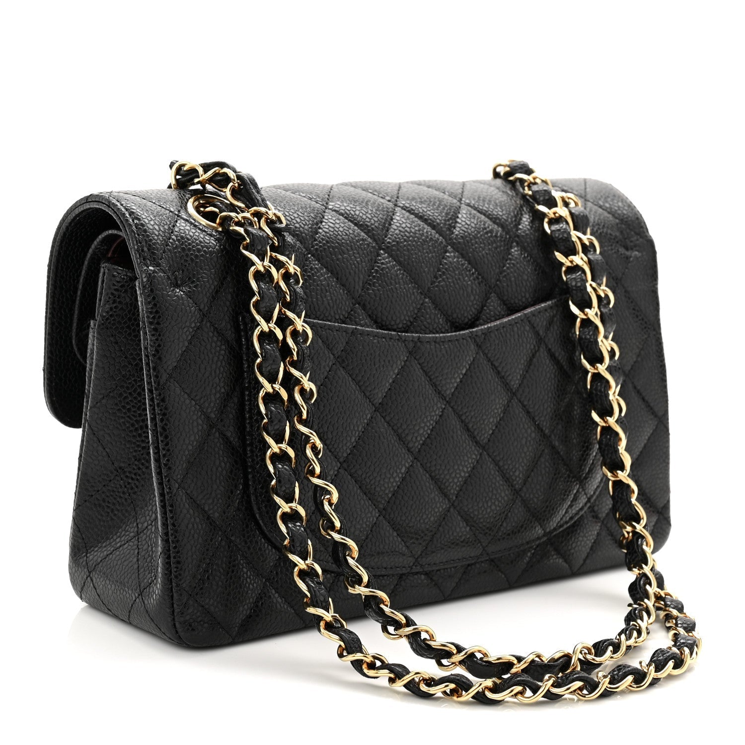 Caviar Quilted Small Double Flap Black