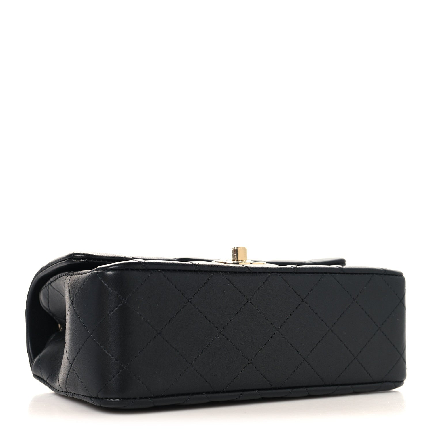 Lambskin Quilted Mini Rectangular Flap Black