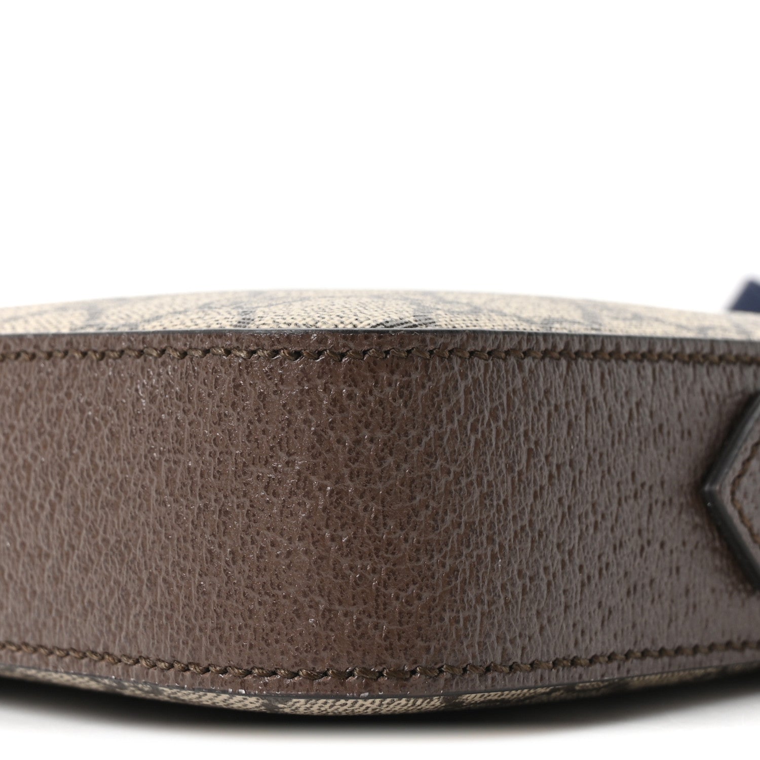 GG Supreme Monogram Textured Dollar Calfskin Web Ophidia Wristlet Shoulder Bag Beige Ebony New Acero