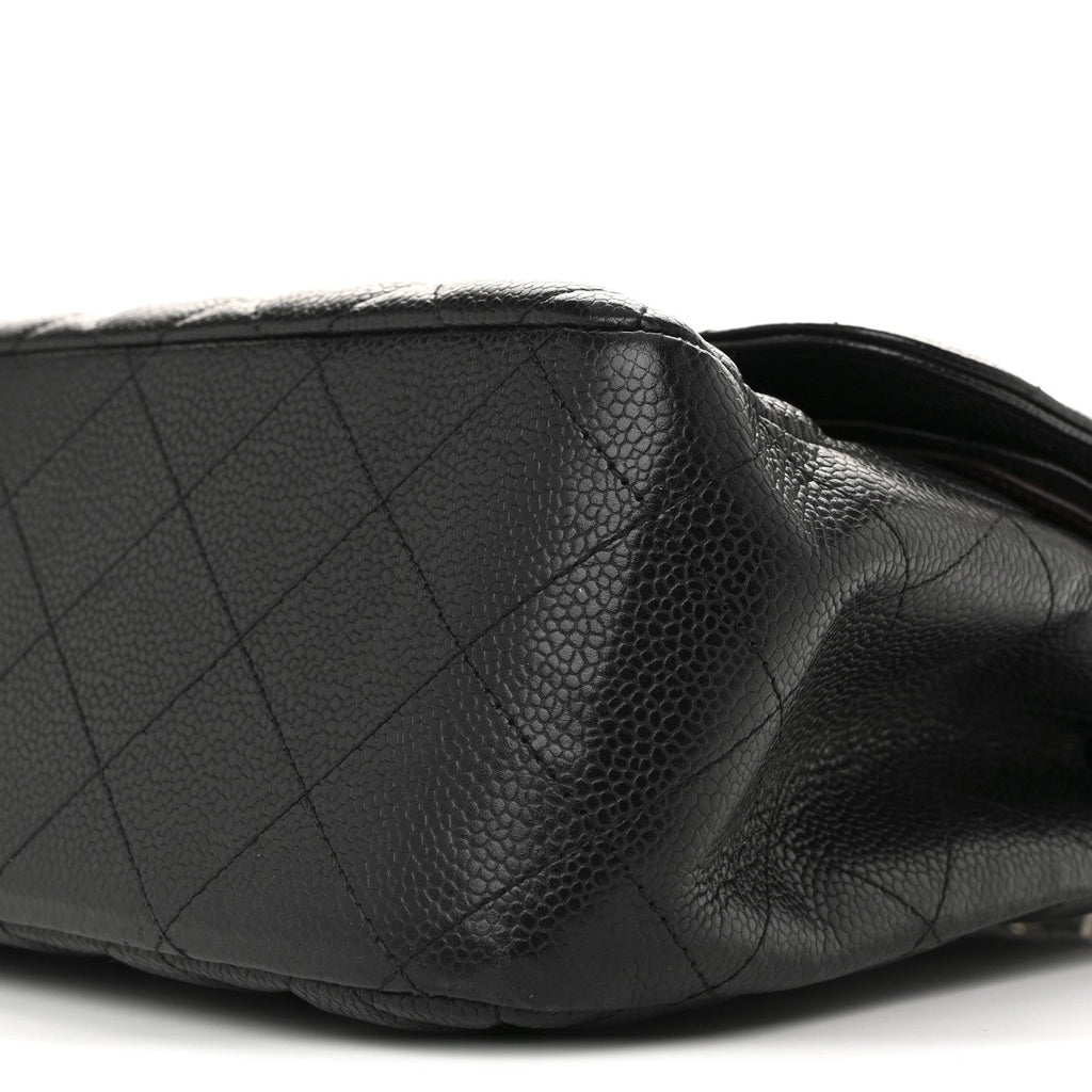 Caviar Quilted Jumbo Double Flap Black