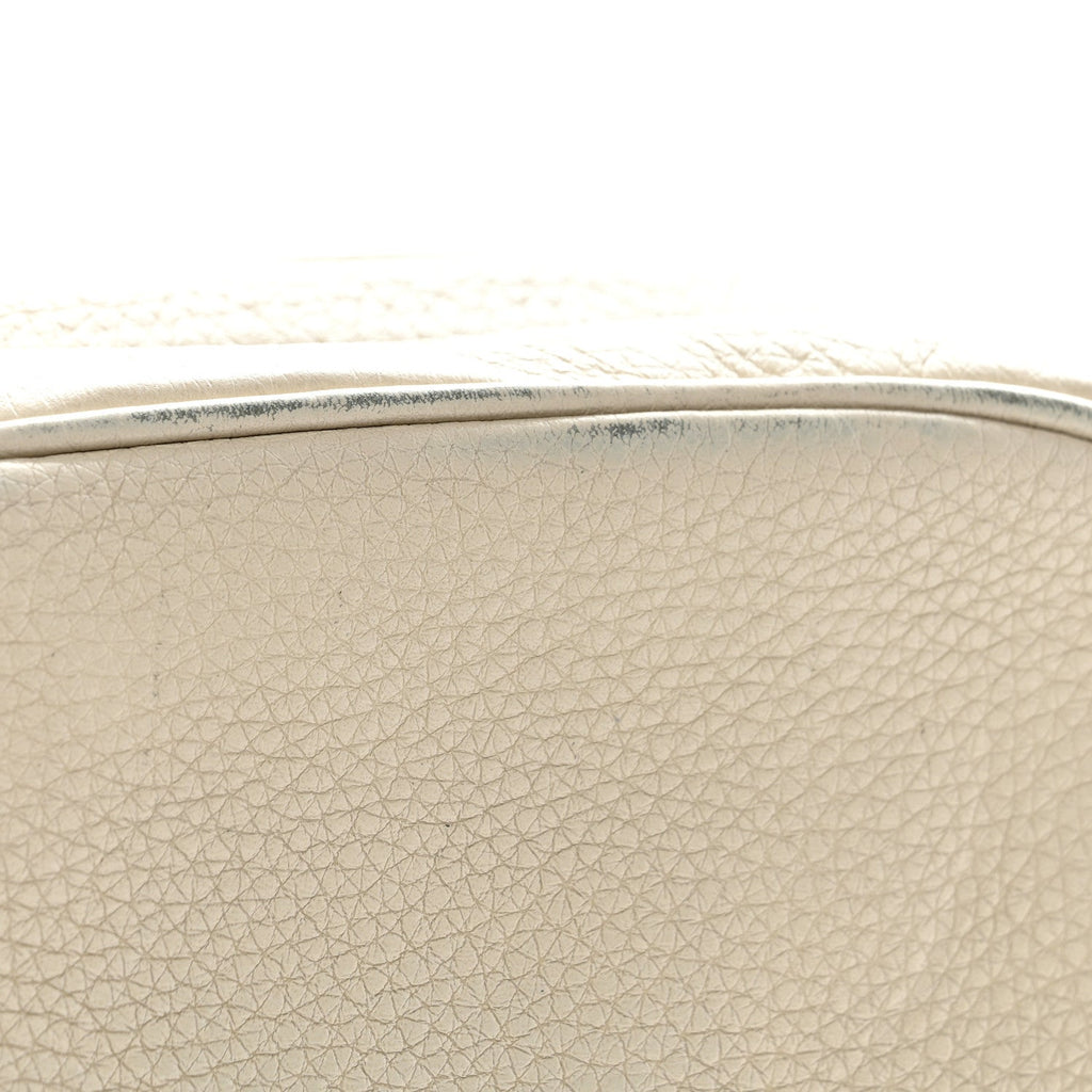 Pebbled Calfskin Small Soho Disco Bag Off White