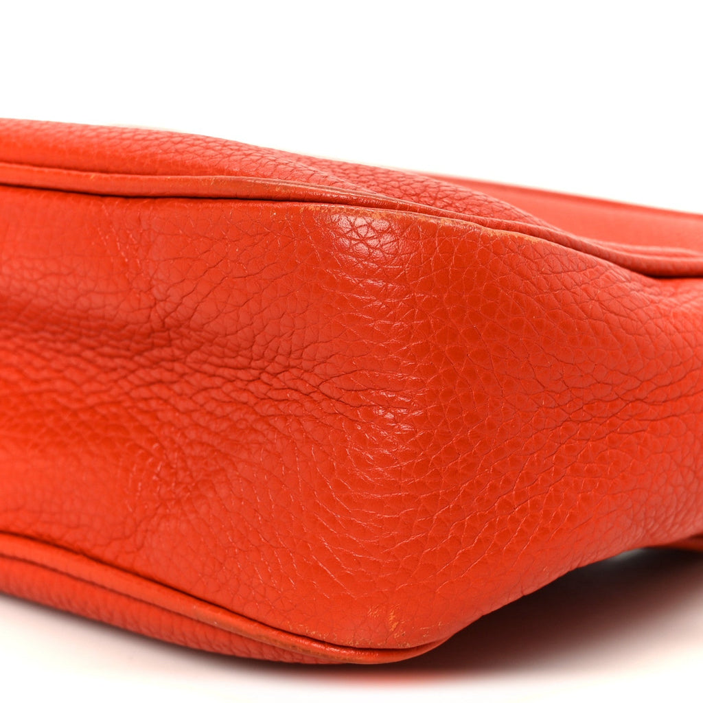 Pebbled Calfskin Small Soho Disco Bag Sun Orange