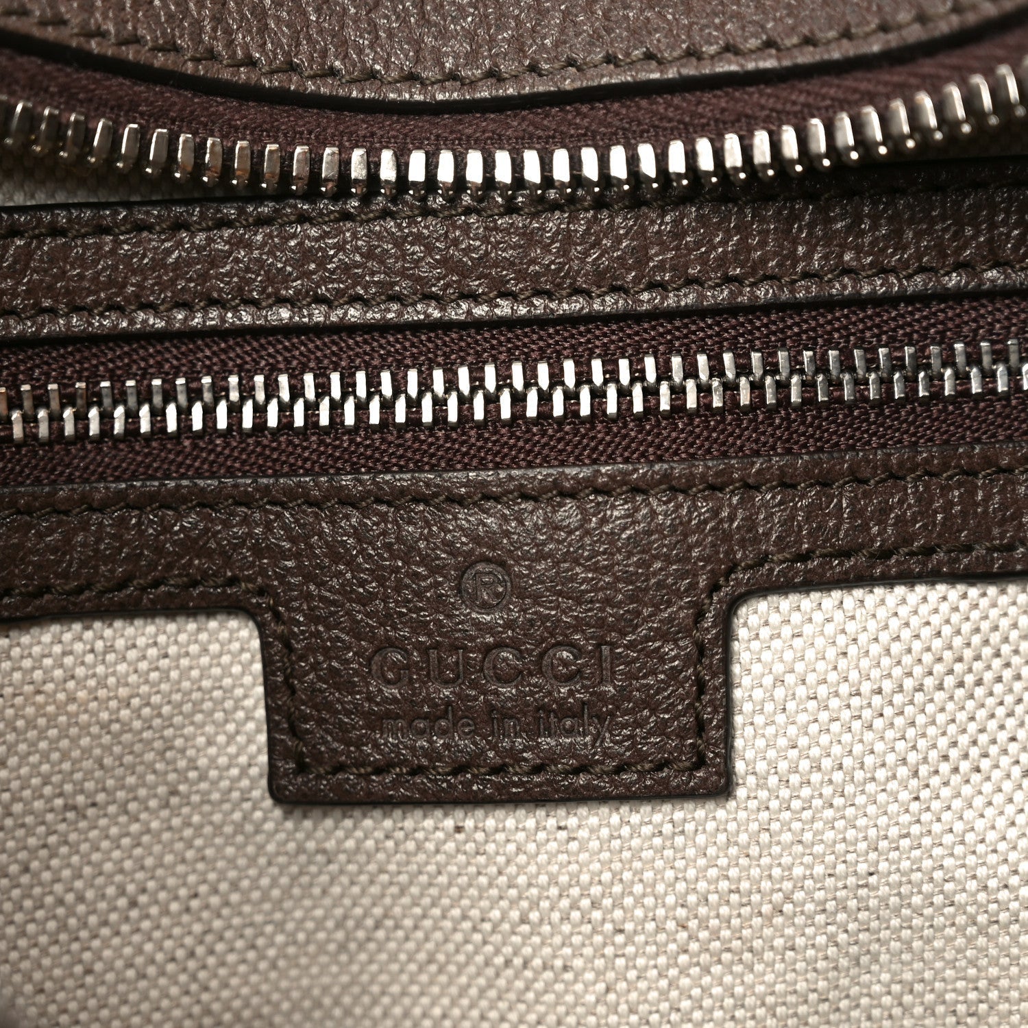 GG Supreme Monogram Textured Calfskin Web Large Attache Shoulder Bag Beige Ebony New Acero
