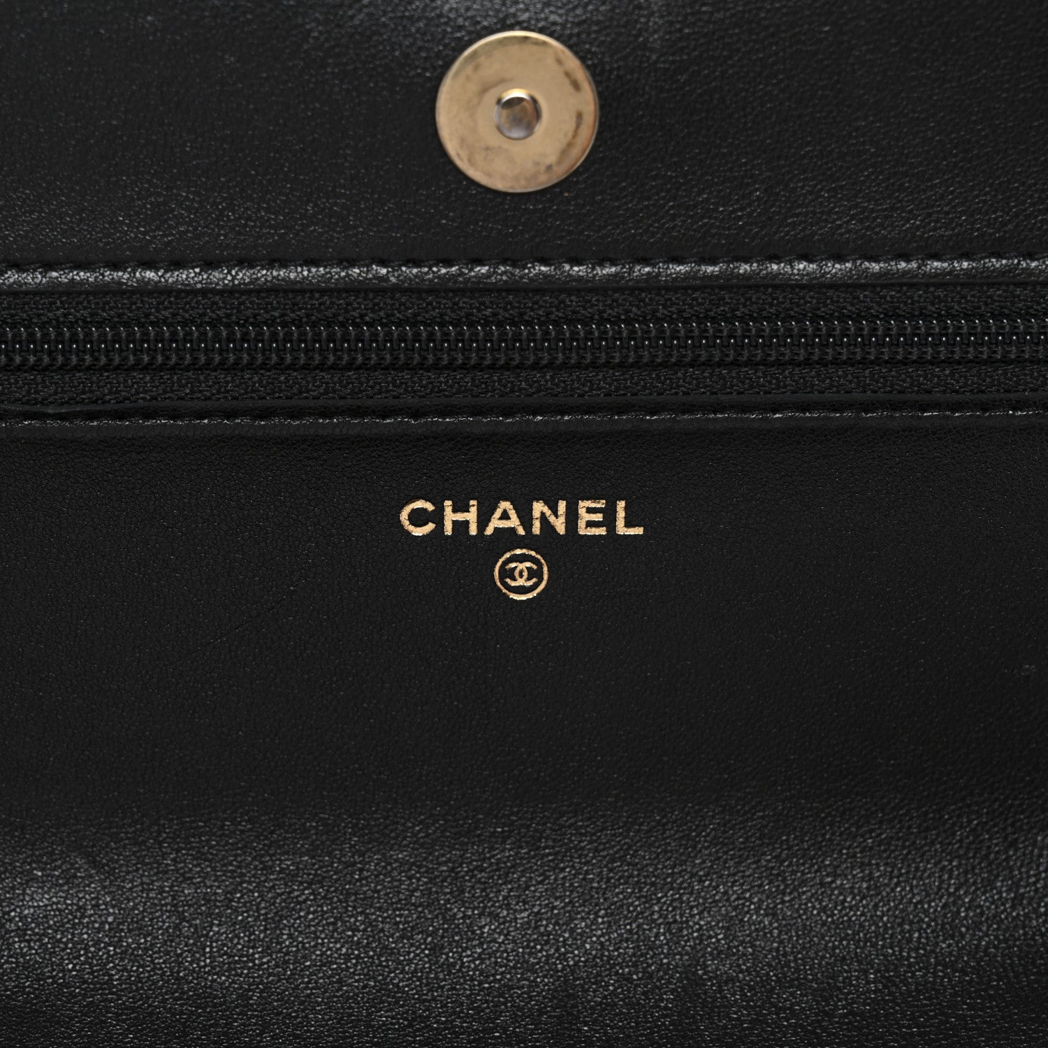 Lambskin Quilted Chanel 19 Wallet On Chain WOC Black