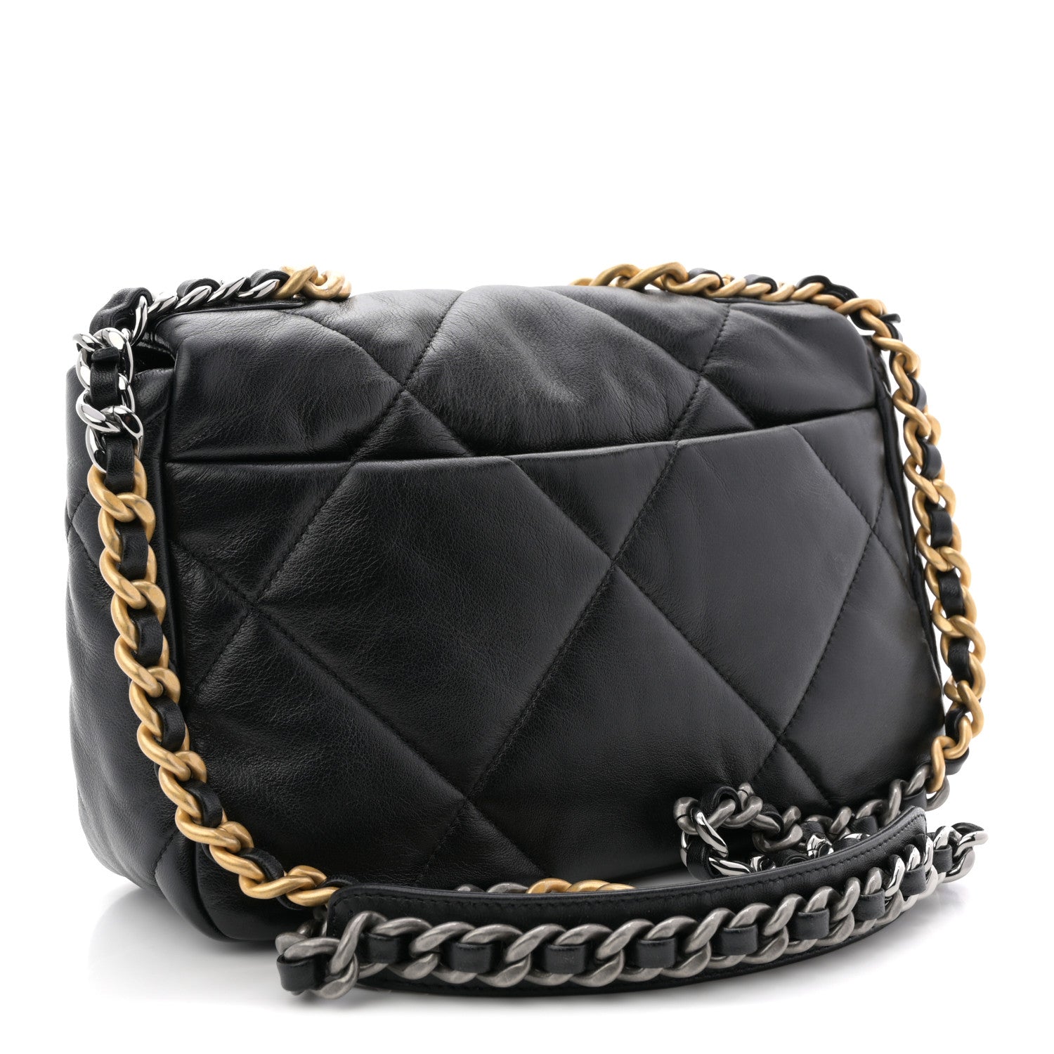 Lambskin Quilted Medium Chanel 19 Flap Black