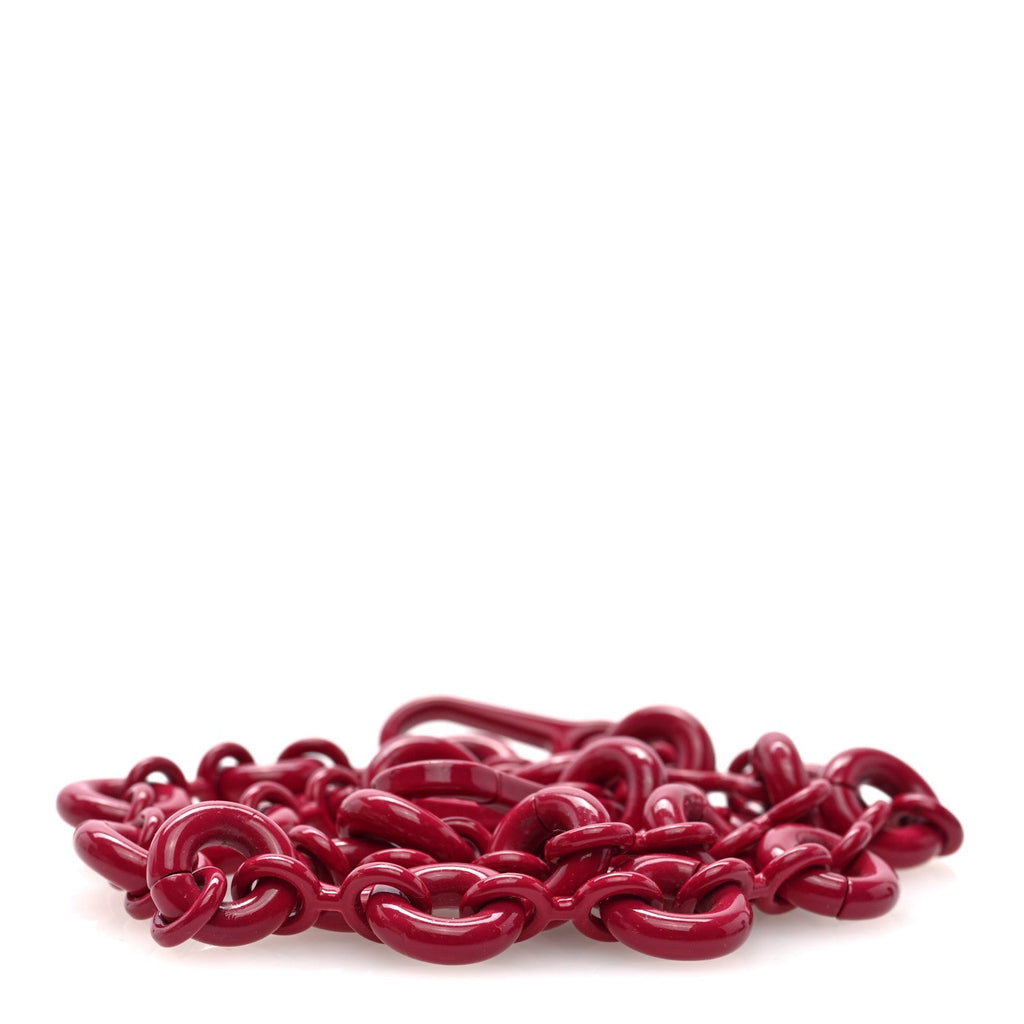 Brass Monochrome Donut Chain Shoulder Strap Ruby Red Glaze