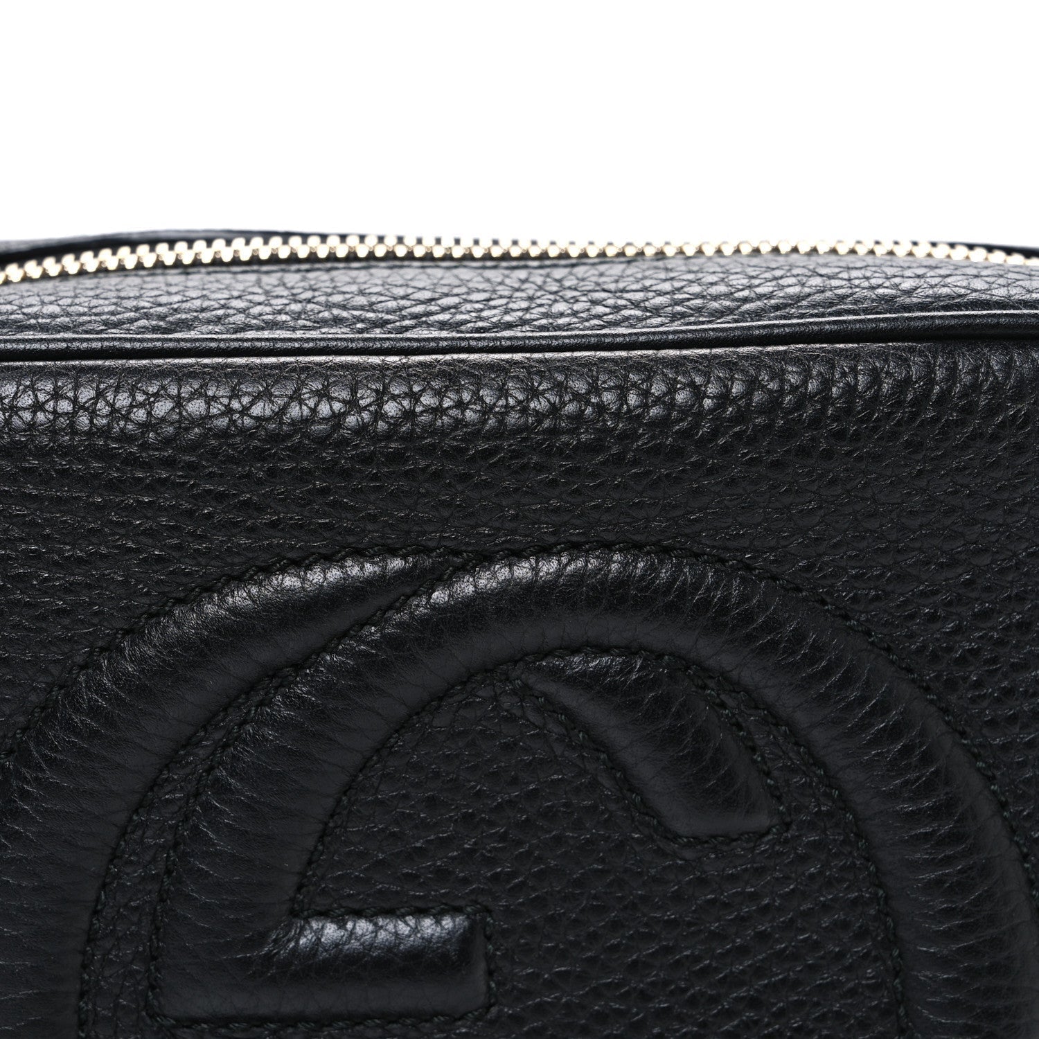 Pebbled Calfskin Small Soho Disco Bag Black