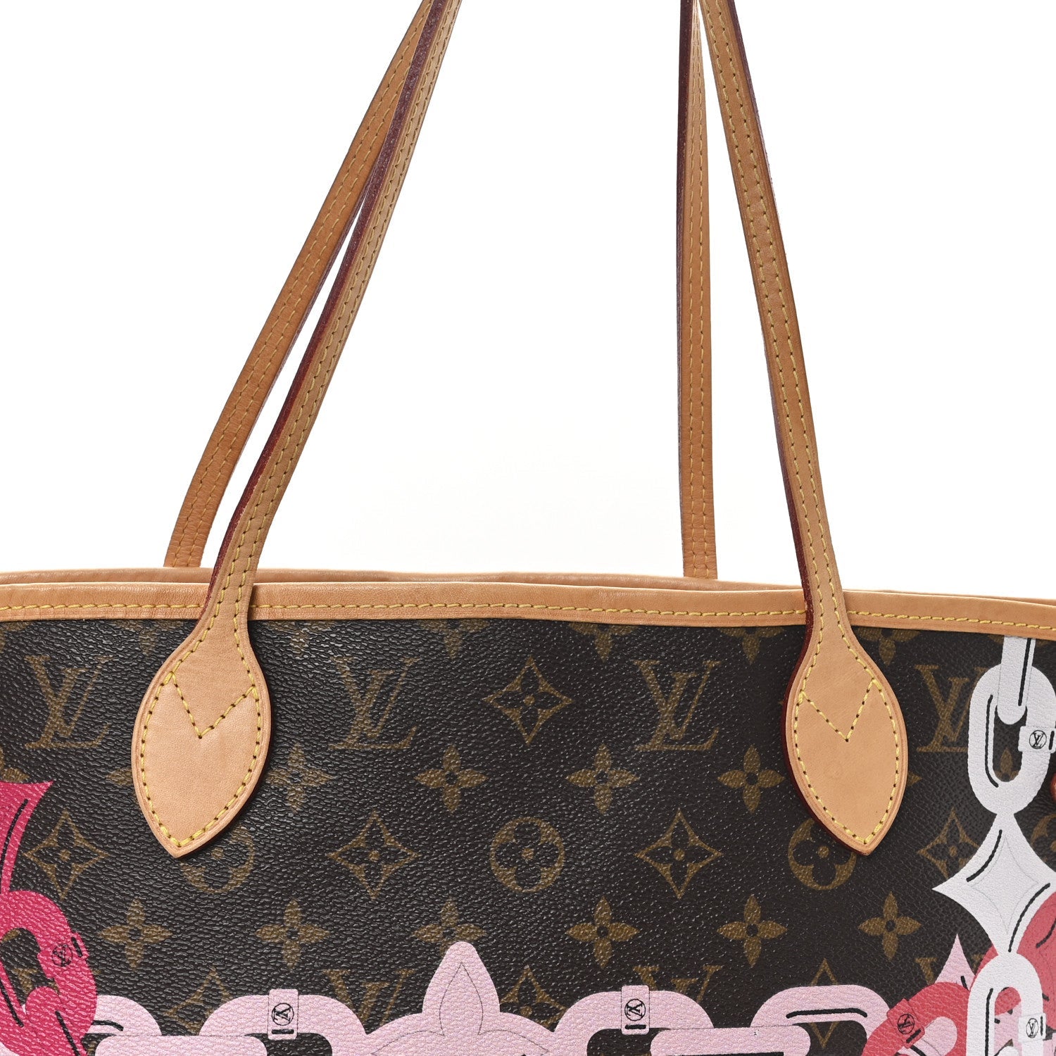 Monogram Bay Neverfull MM Rose Ballerine Poppy