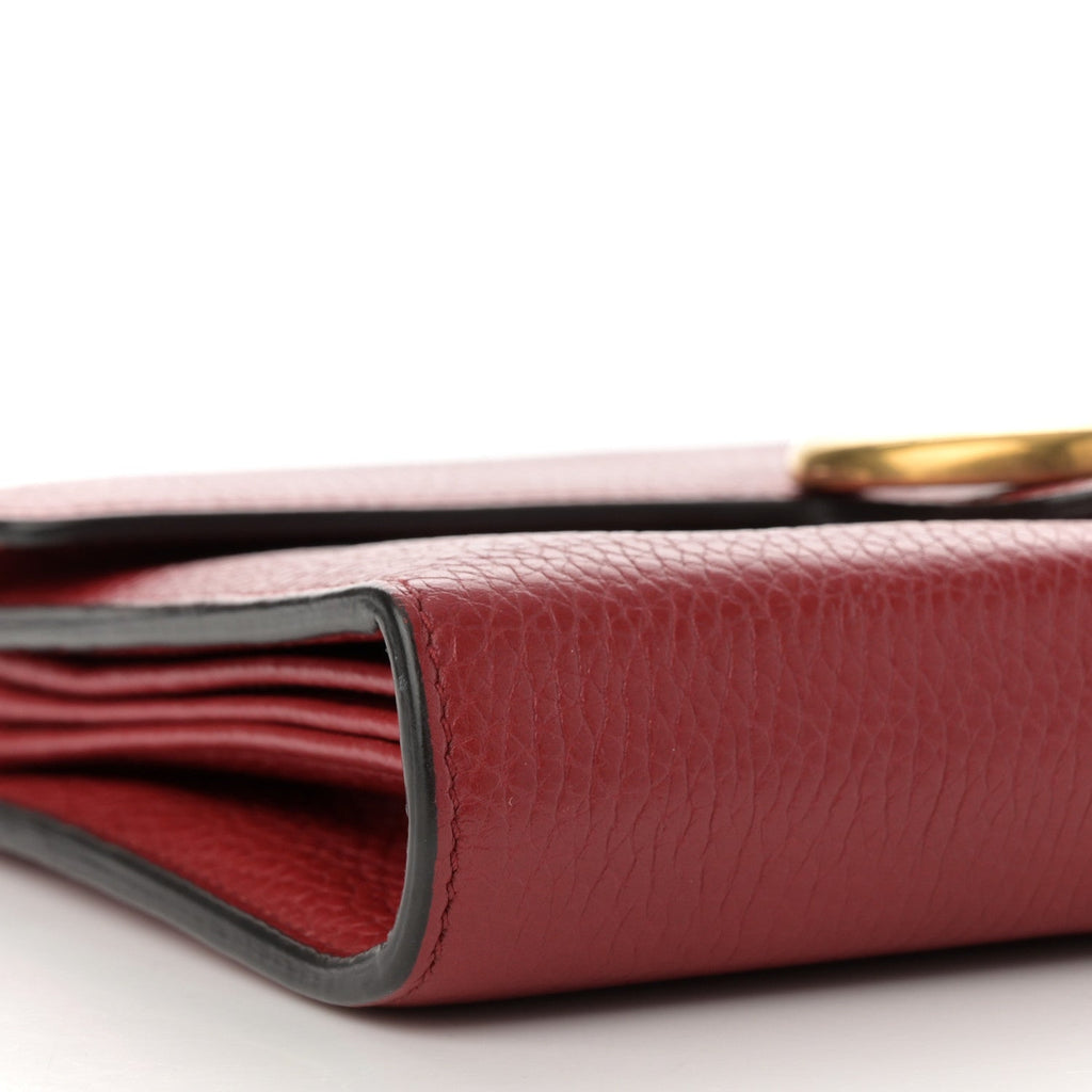 Calfskin GG Marmont Chain Wallet Vulcanic Red