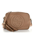 Pebbled Calfskin Small Soho Disco Bag Camelia